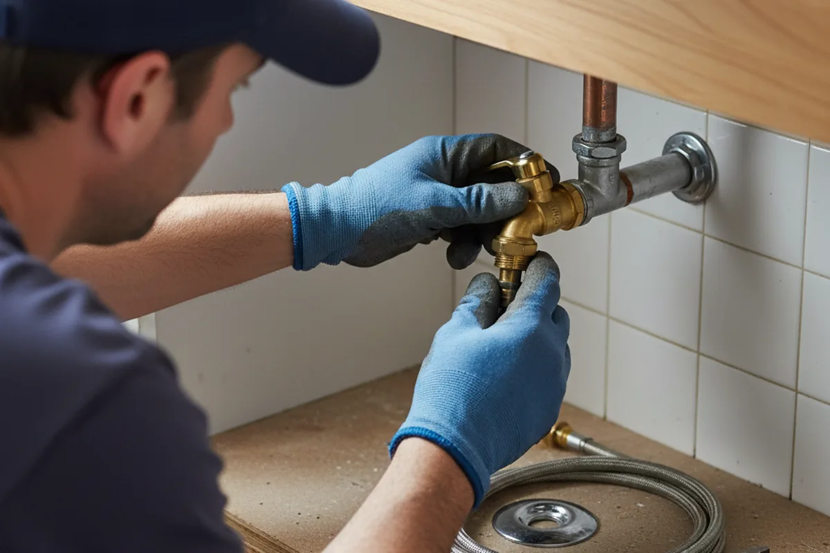 Shutoff valve and fitting work during Emergency Plumbing in Alexandria